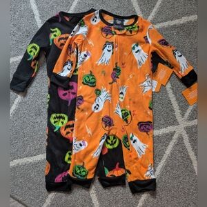 Hyde & Eek Halloween Fleece‎ Footless Onesie Bundle Of 2 6-9 Months NWT